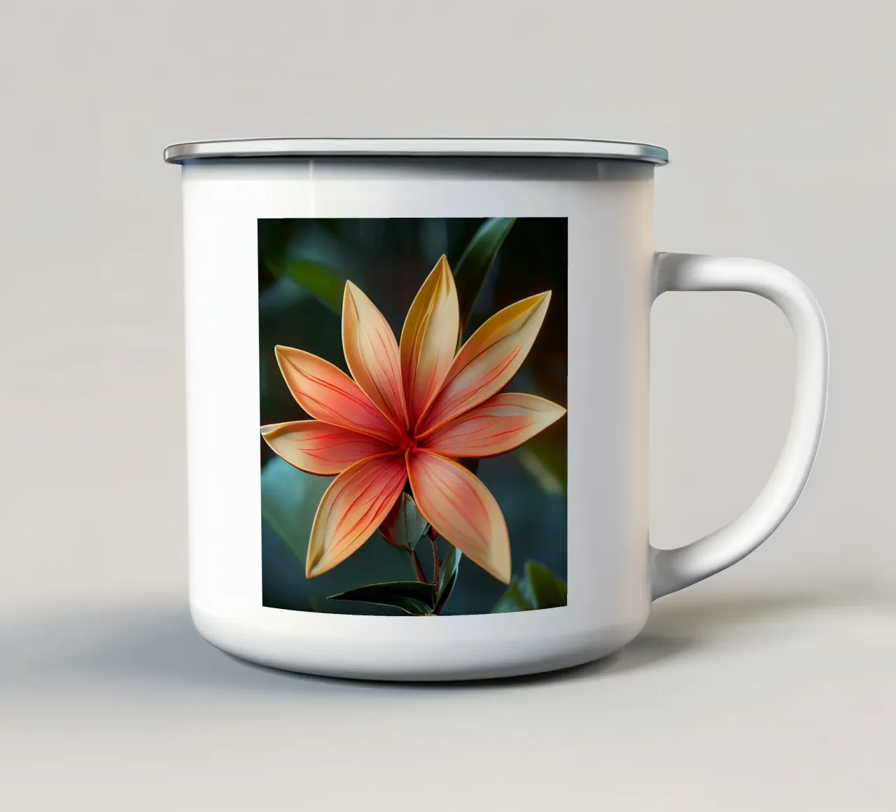 Makro Ixora Coccinea Blüte Emaille Tasse von Bold Blooms