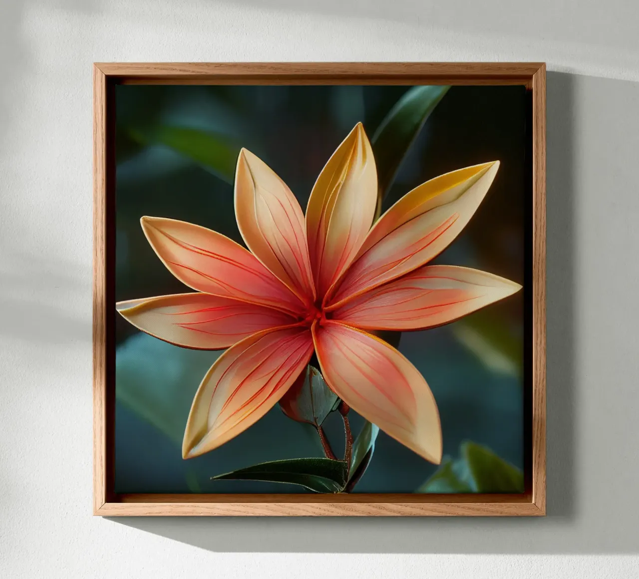 Macro Ixora Coccinea Flower tela con Cornice a cassetta da Bold Blooms