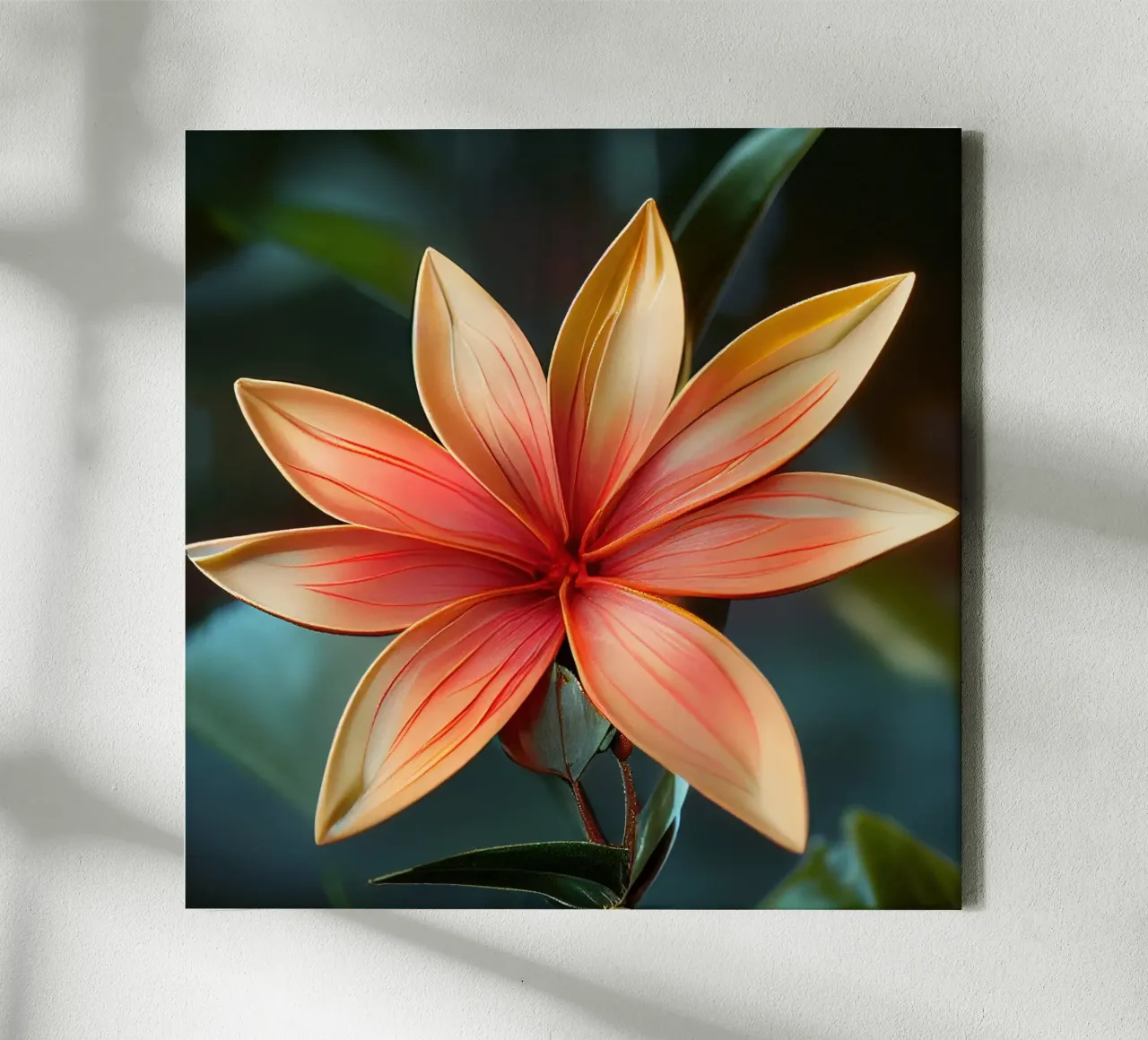 Macro Ixora Coccinea Flower tela con Cornice a cassetta da Bold Blooms