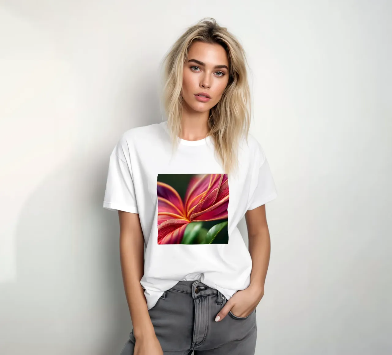 Macro Ixora Coccinea Flower t-shirt da Bold Blooms