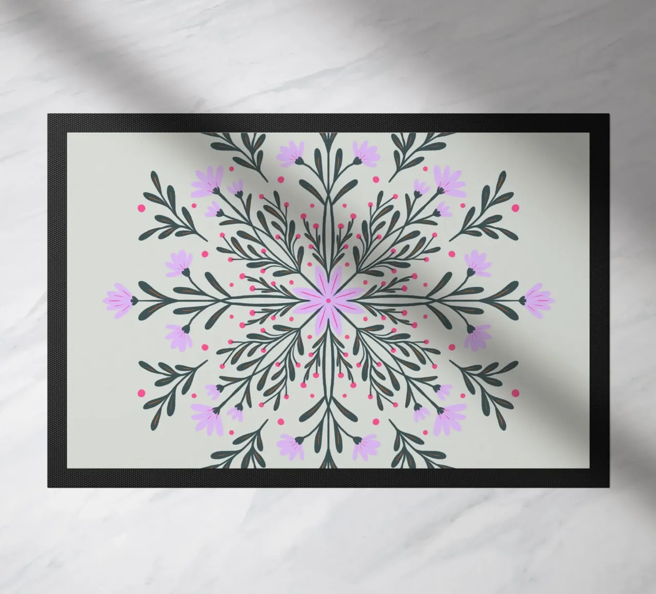Mandala floreale di primavera zerbino da Wackapacka