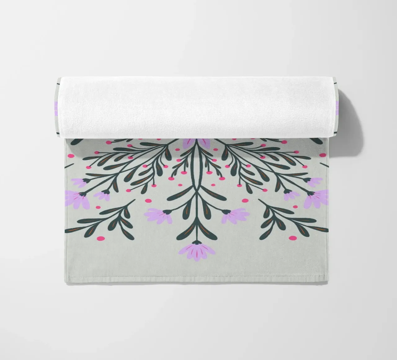 Spring floral mandala beach towel by Wackapacka