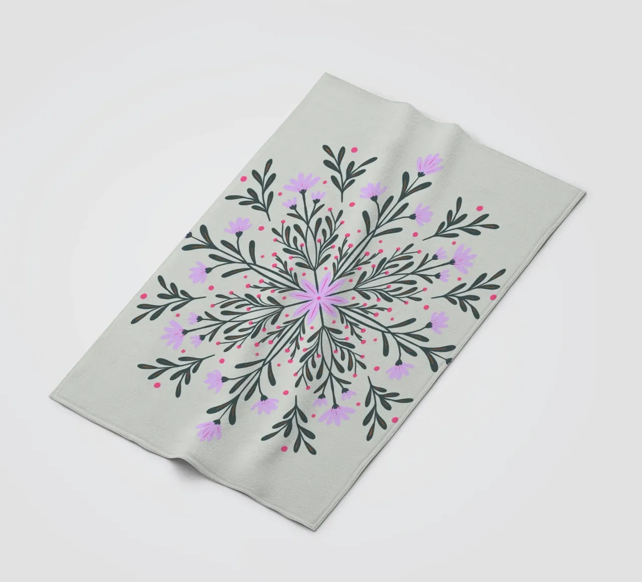 Spring floral mandala fleece blanket by Wackapacka