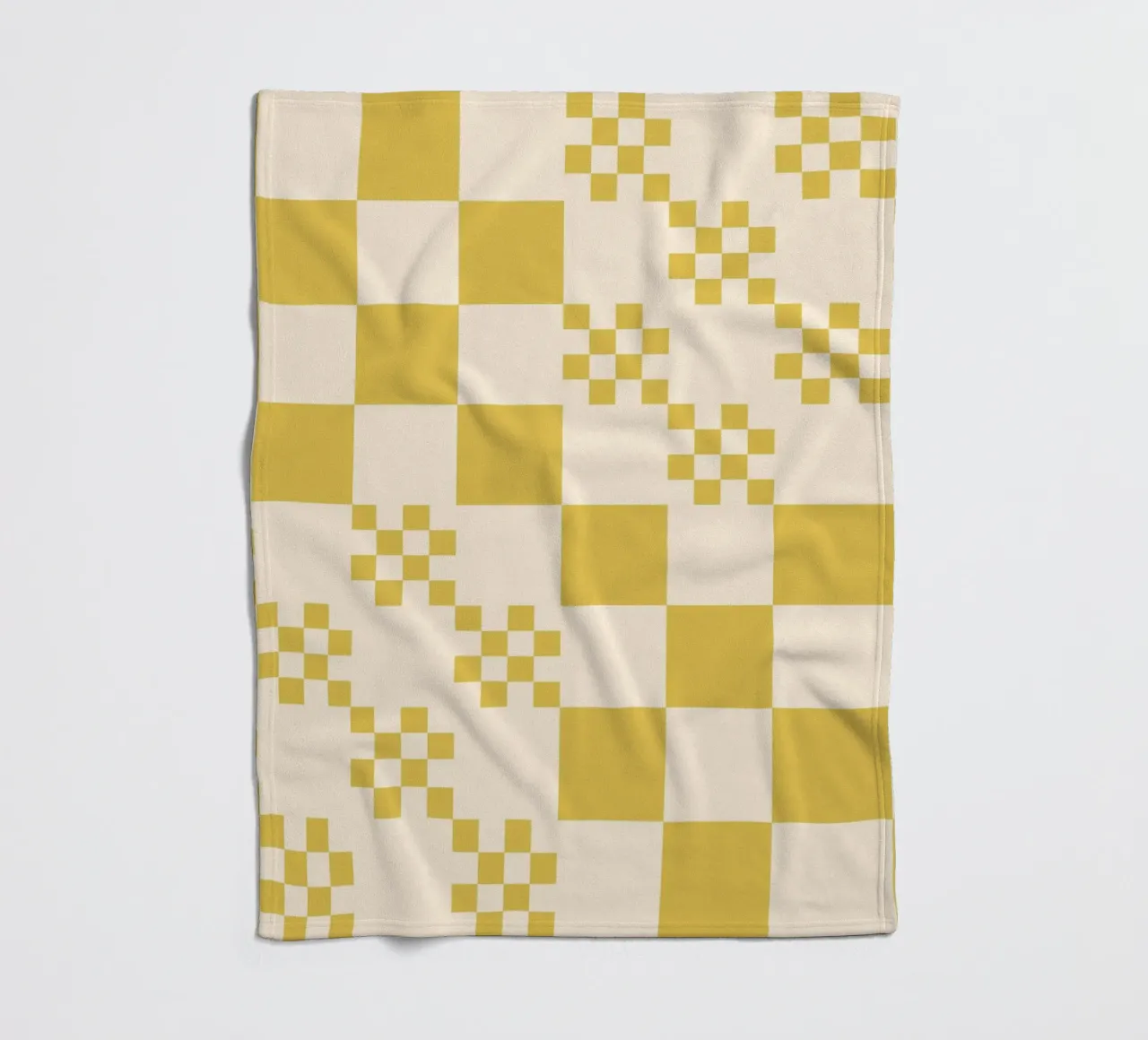 Funky grid pattern fleece blanket by Wackapacka