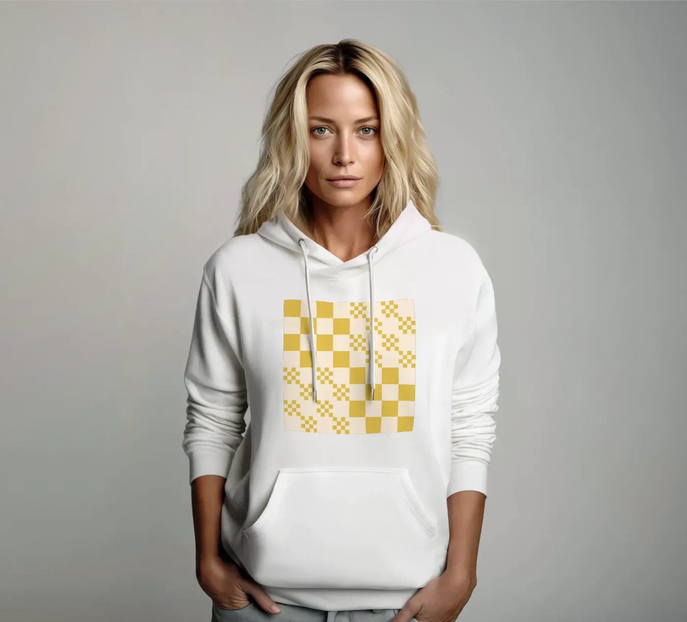 Funky grid pattern hoodie by Wackapacka