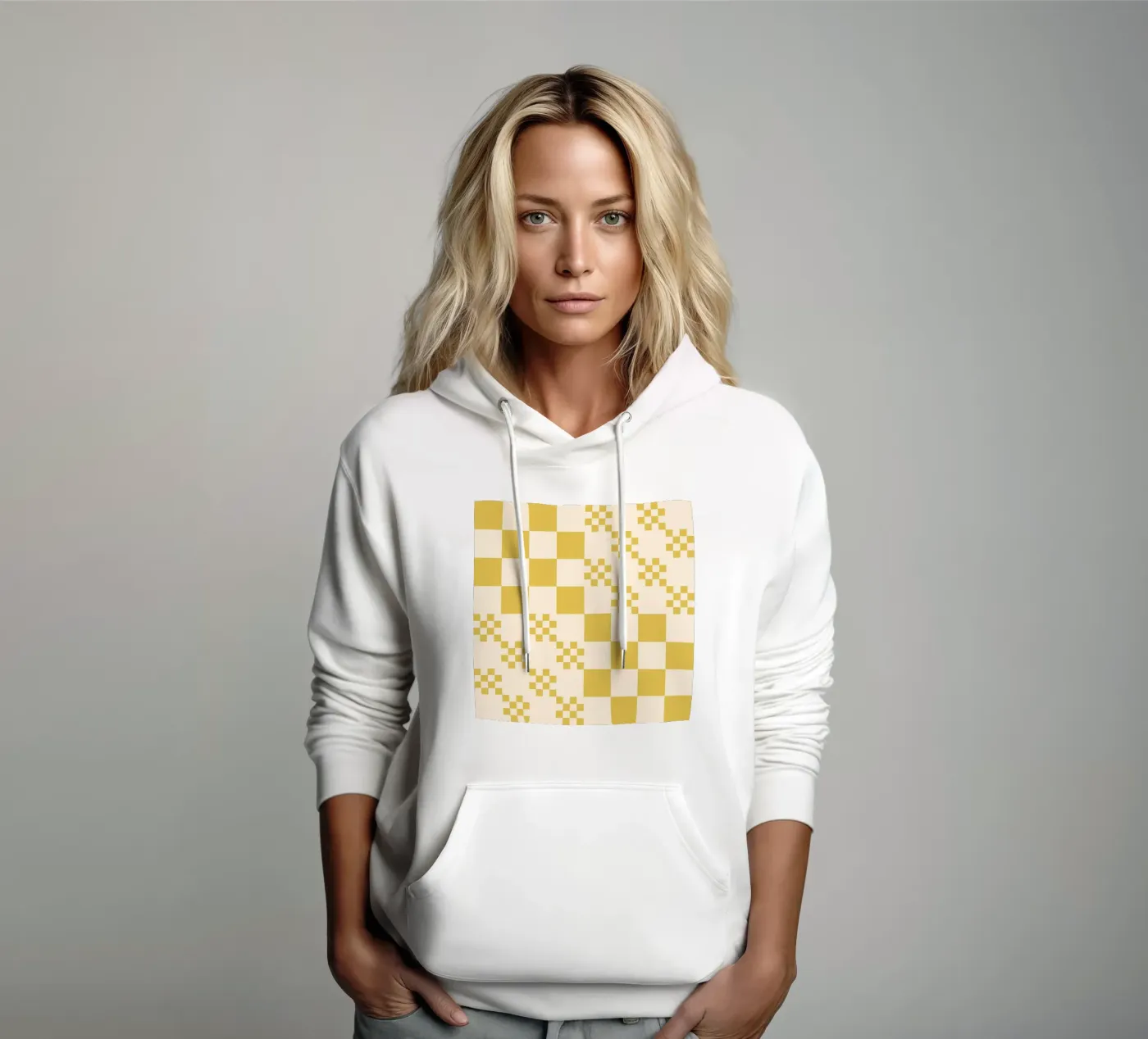 Funky grid pattern hoodie by Wackapacka