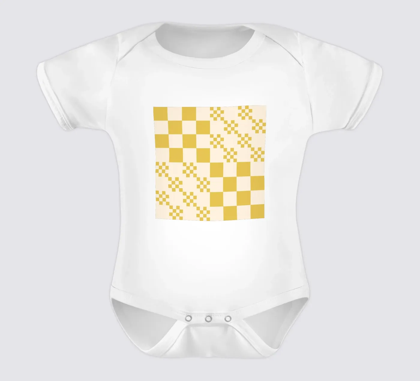Funky grid pattern Kurzarm Babybody von Wackapacka