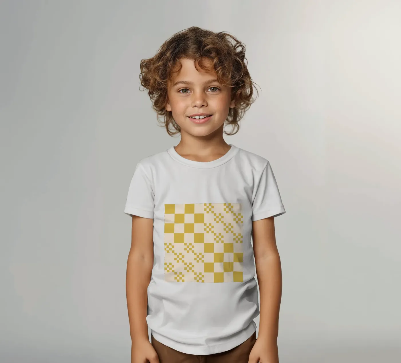 Funky grid pattern kids t-shirt by Wackapacka