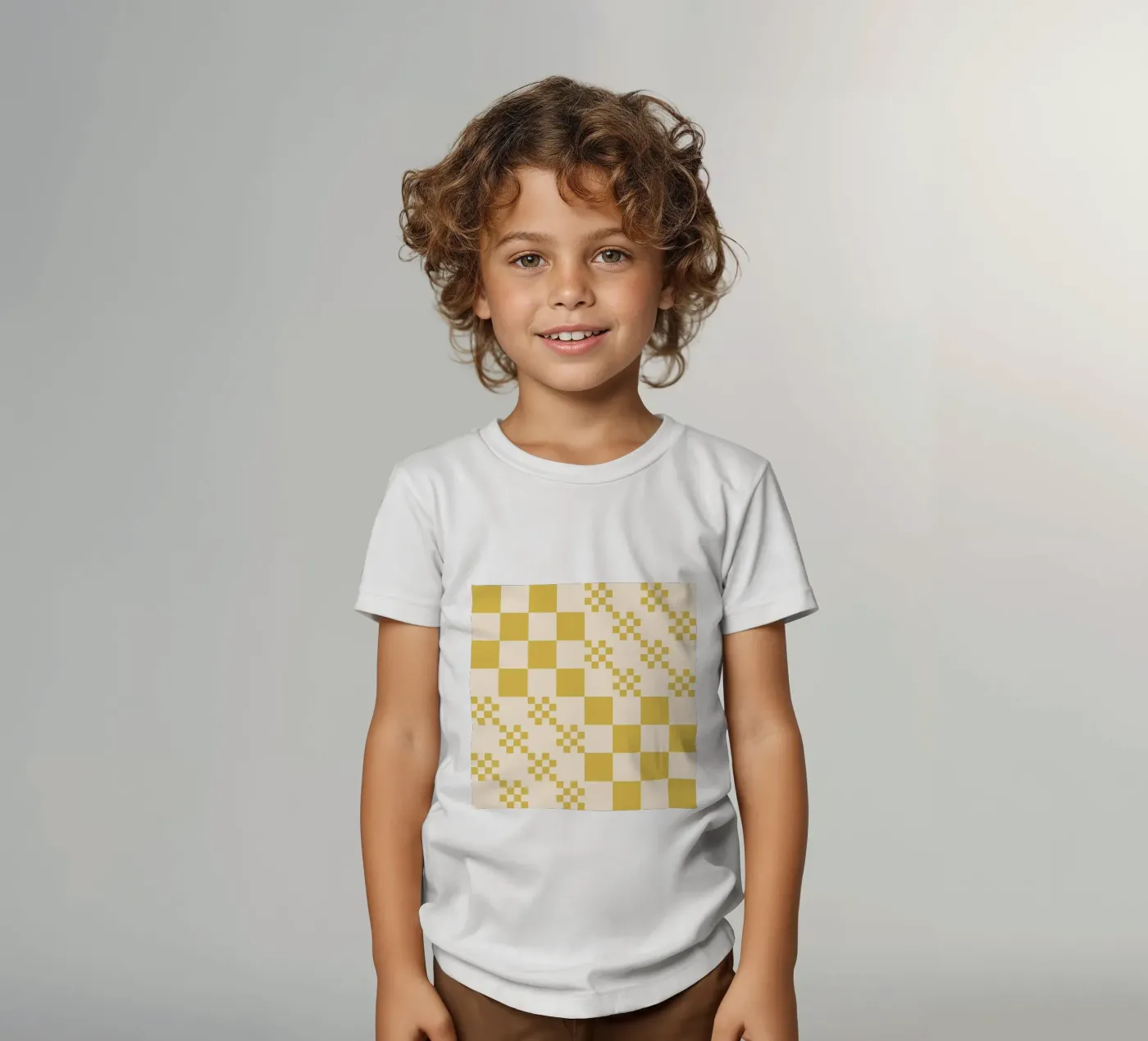 Funky grid pattern kids t-shirt by Wackapacka