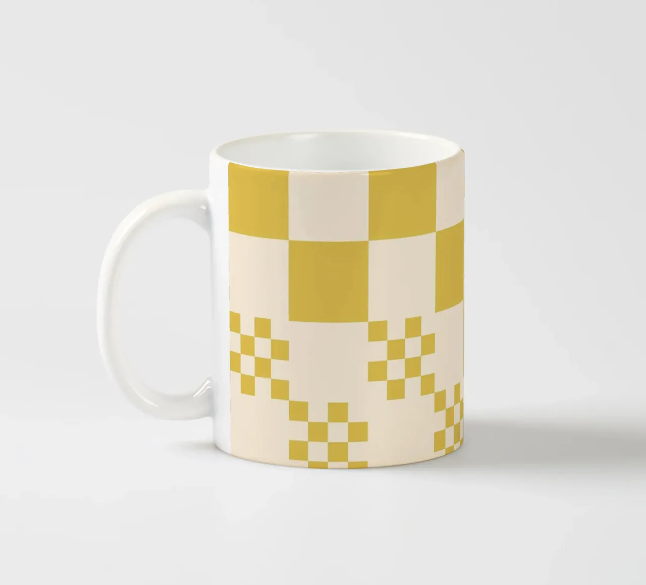 Funky grid pattern ceramic mug by Wackapacka