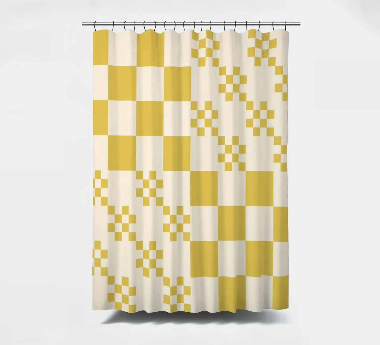 Funky grid pattern shower curtain by Wackapacka