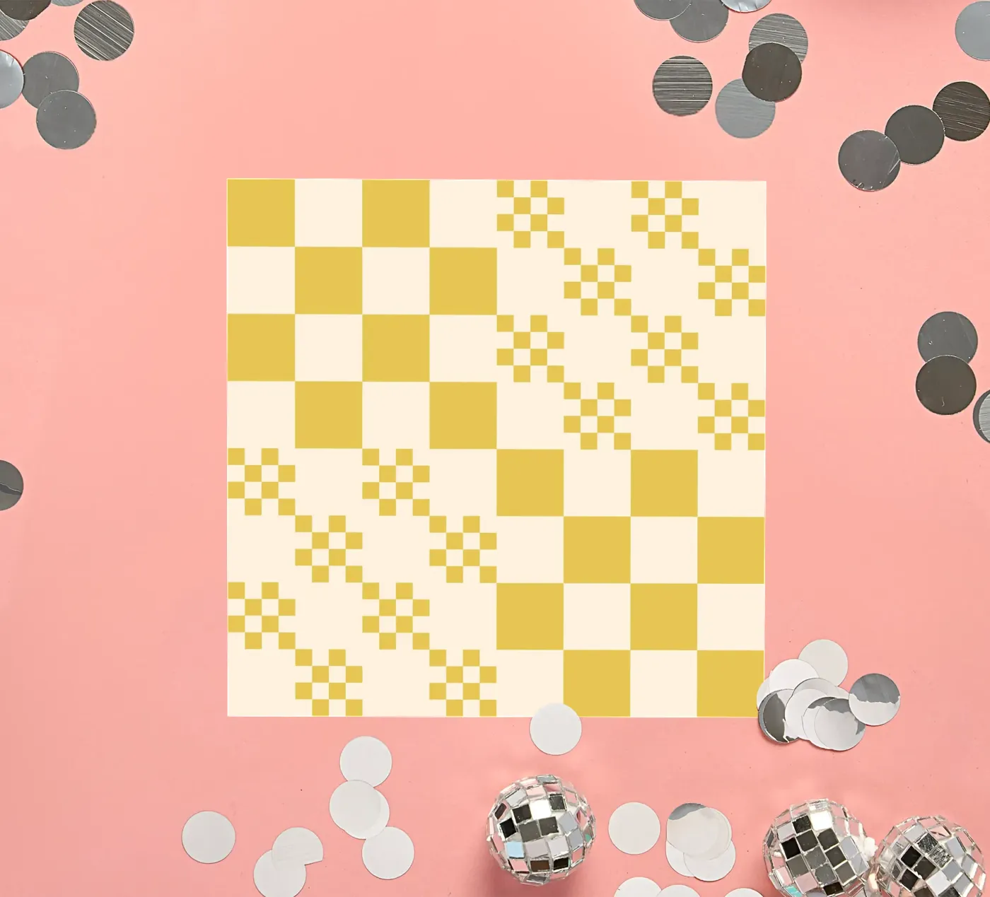 Funky rasterpatroon sticker van Wackapacka