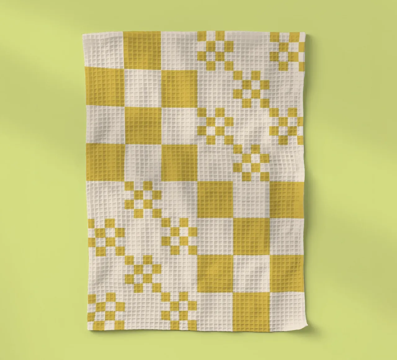 Funky grid pattern tea towel by Wackapacka