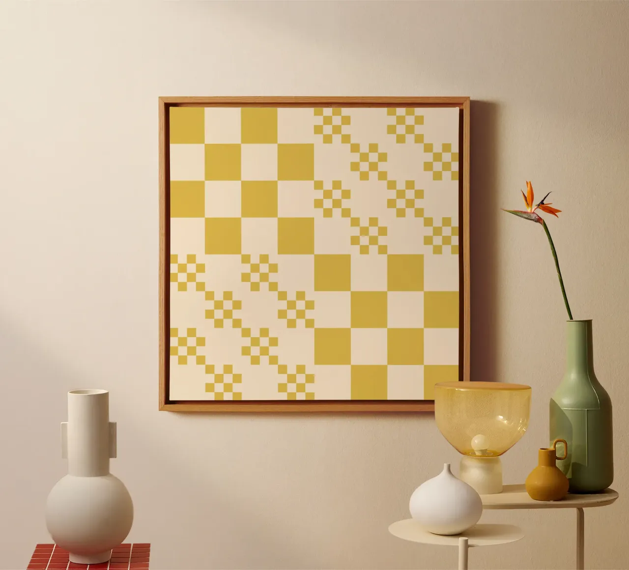 Funky grid pattern tela da Wackapacka