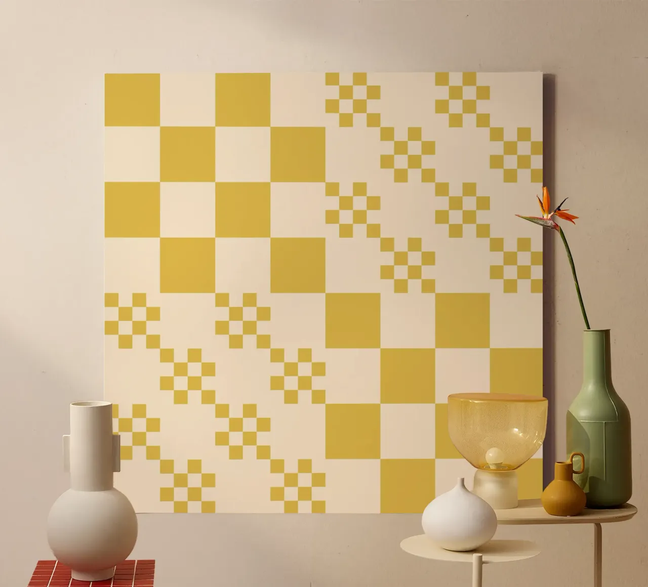 Funky grid pattern canvas by Wackapacka