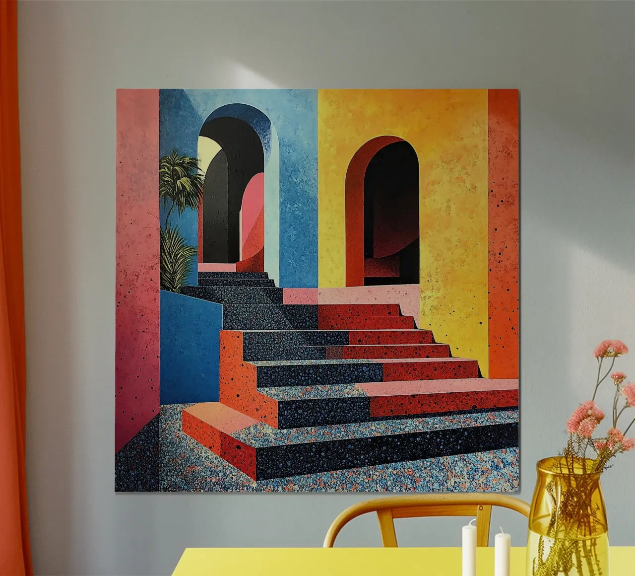 Surrealismo Architettura Design Geometria poster con telaio in legno da Nikis Art Studio