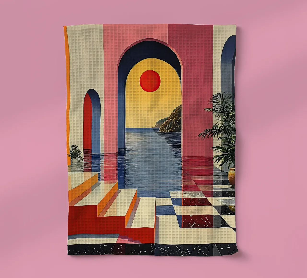 Surréalisme Architecture Design Géométrie torchon de Nikis Art Studio