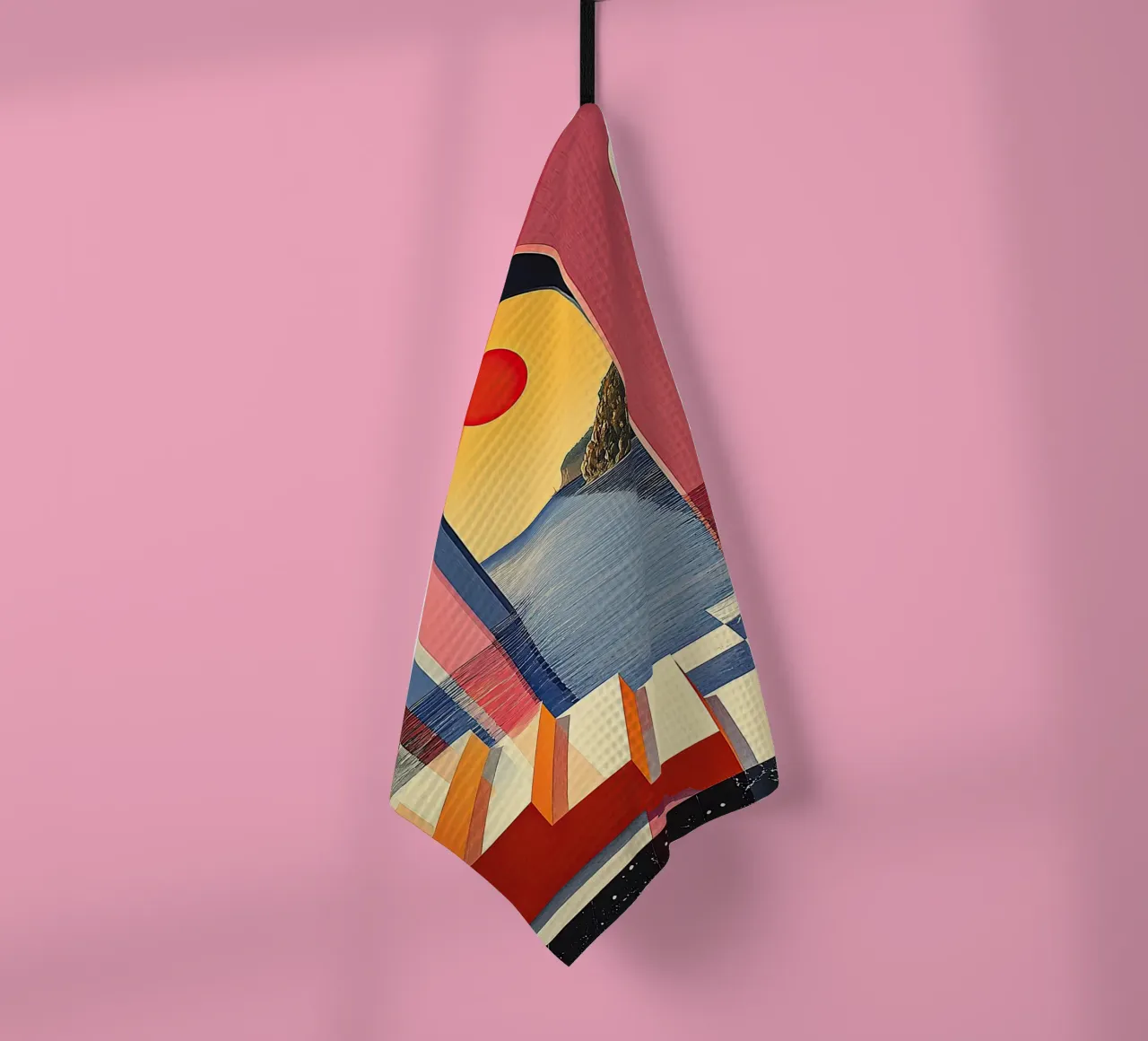 Surrealisme Architectuur Ontwerp Meetkunde theedoek van Nikis Art Studio