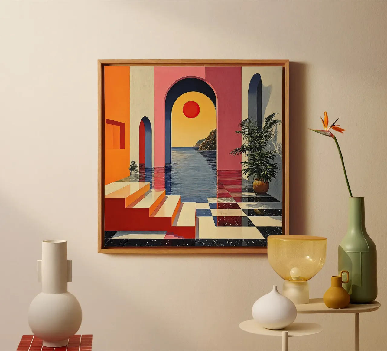 Surrealism Architecture Design Geometry canvas by Nikis Art Studio