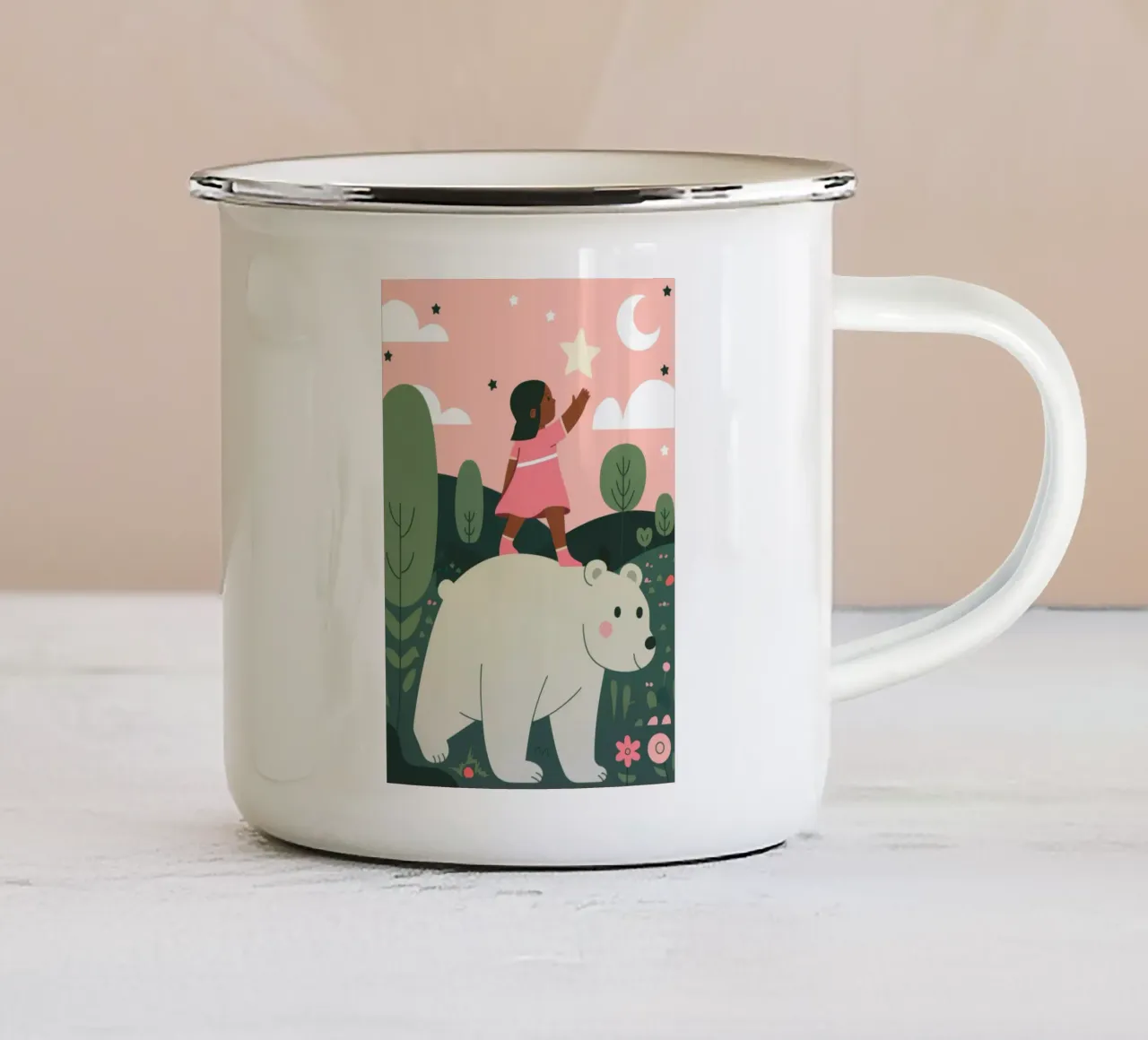 Cavalcata dell'orso polare tazza in smalto da Emery Kate
