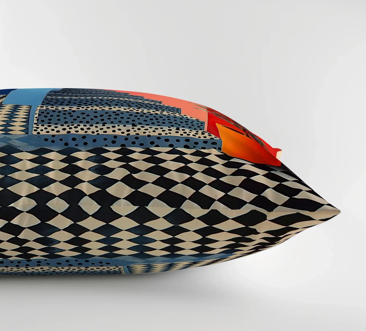 Surrealism Architecture Design Geometry decorative cushion by Nikis Art Studio