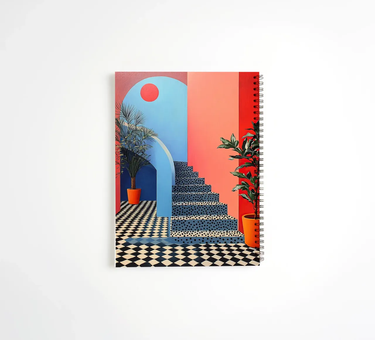 Surrealism Architecture Design Geometry spiral notebook by Nikis Art Studio