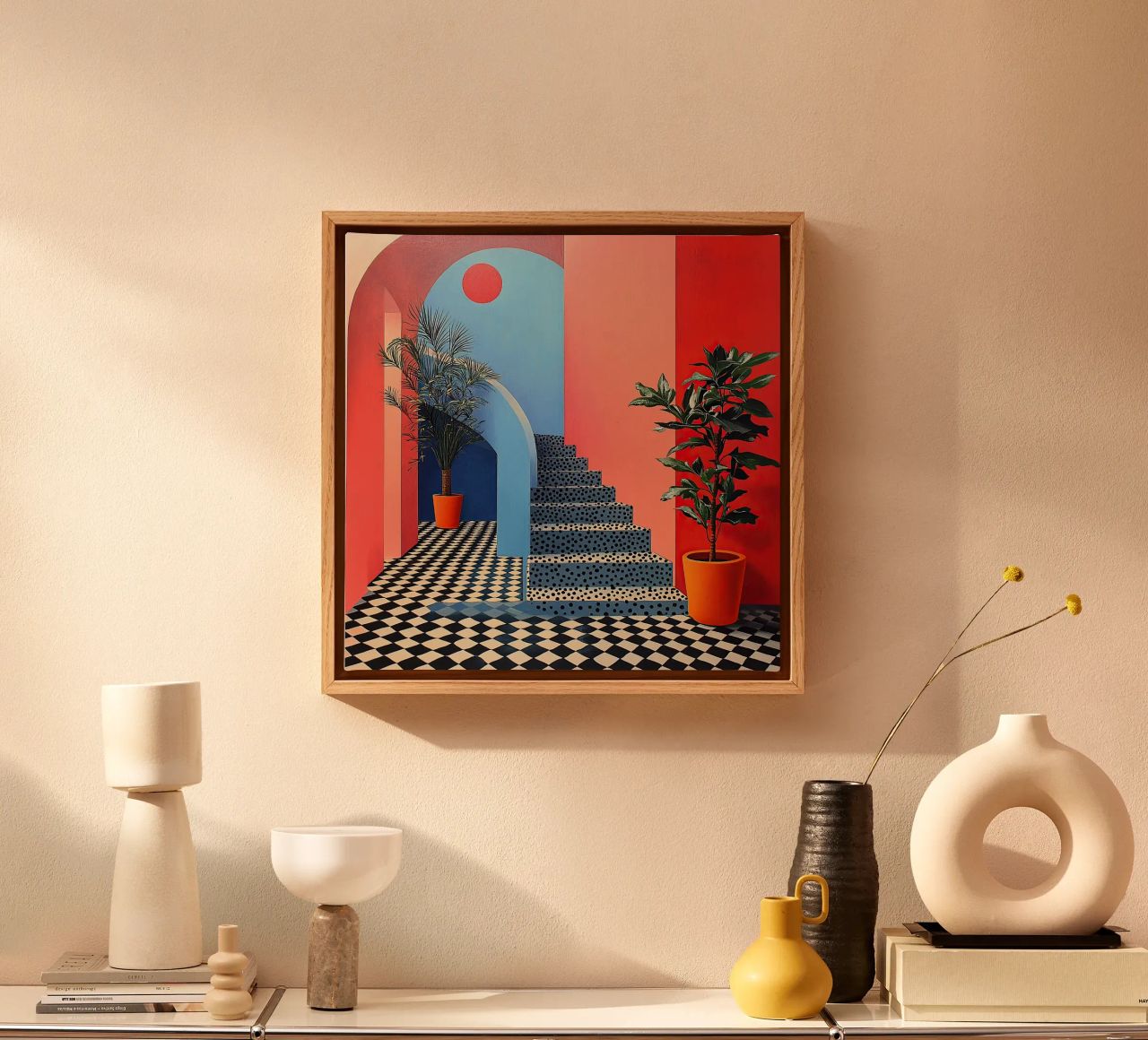 Surrealism Architecture Design Geometry canvas by Nikis Art Studio