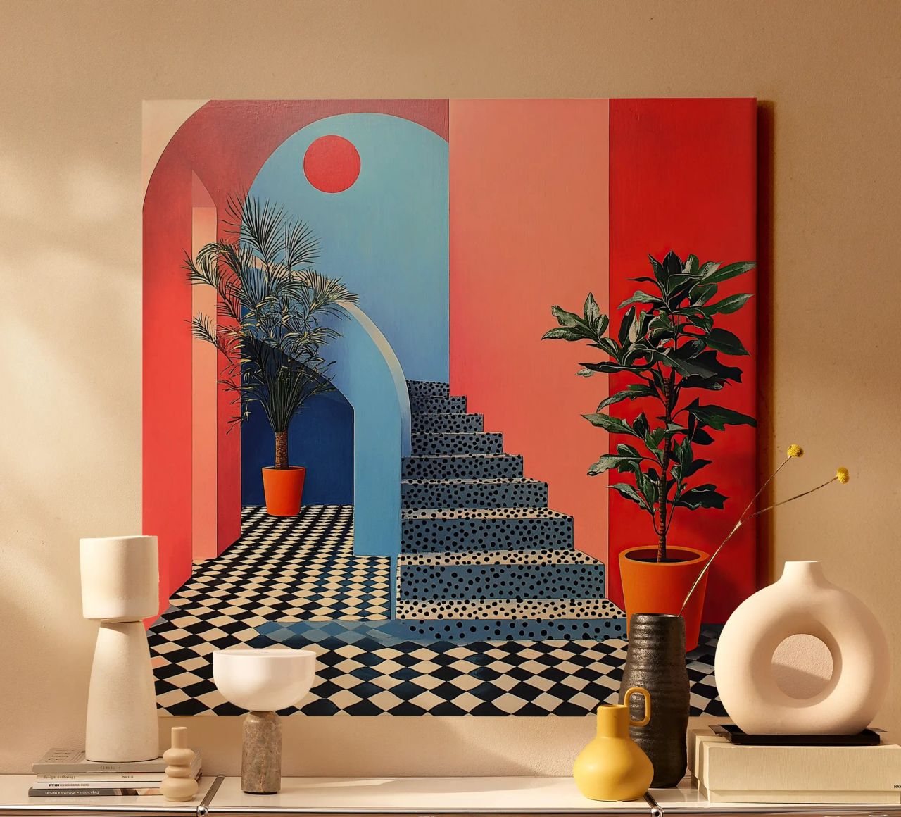 Surrealism Architecture Design Geometry canvas by Nikis Art Studio