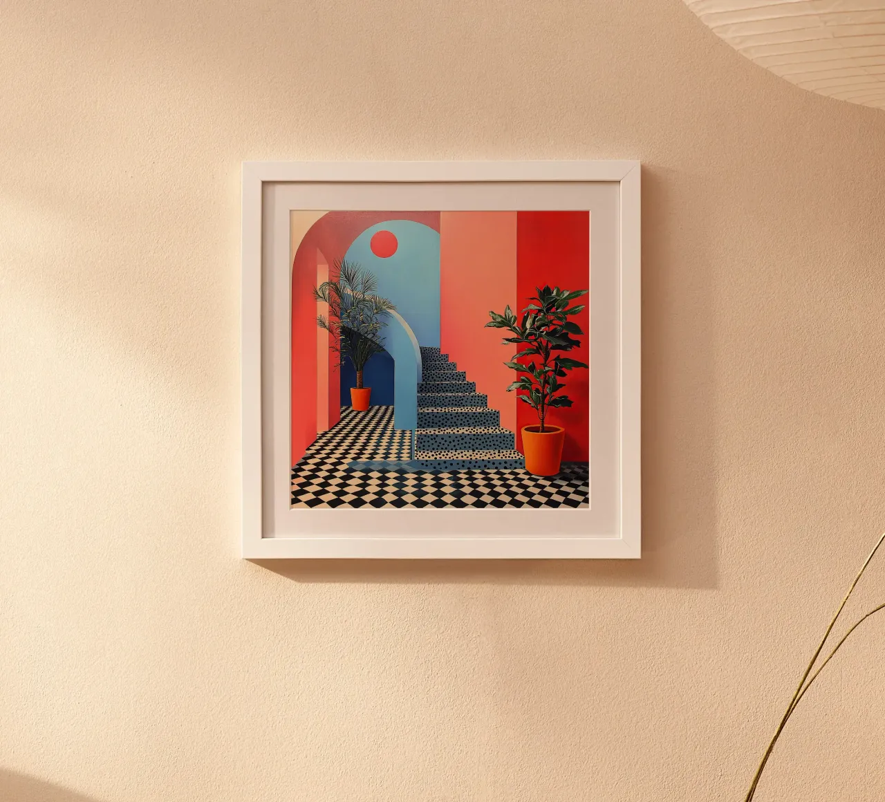 Surrealismo Architettura Design Geometria poster con telaio in legno da Nikis Art Studio