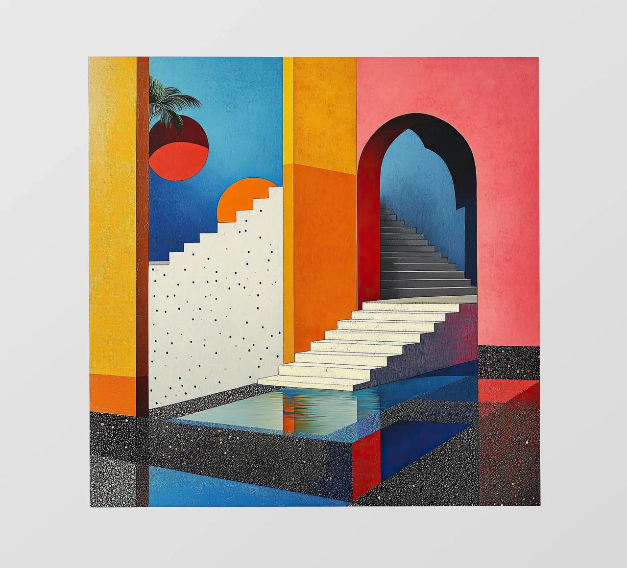 Surrealismo Architettura Design Geometria telo in pvc da Nikis Art Studio