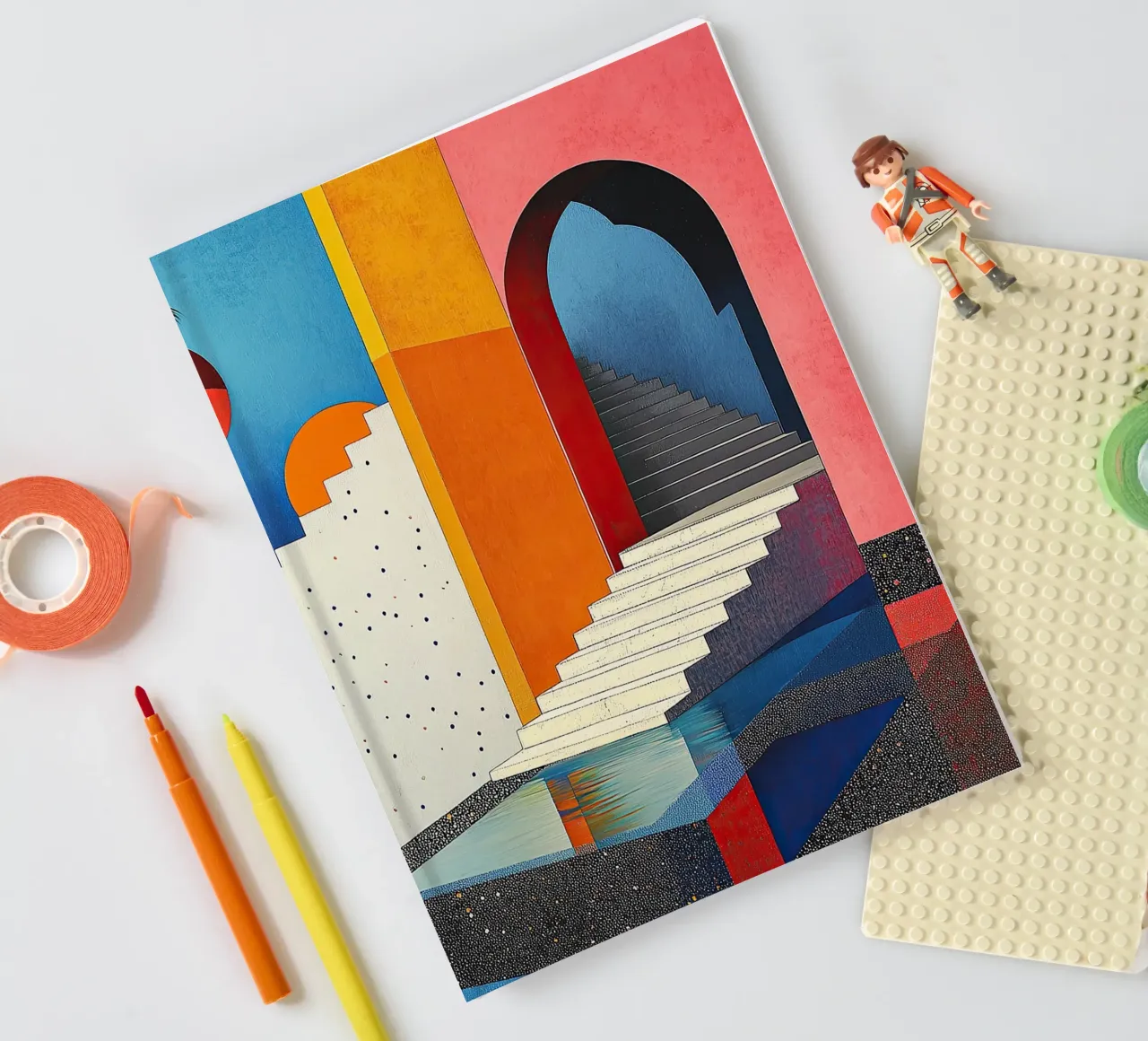 Surrealismus Architektur Design Geometrie Notizbuch von Nikis Art Studio
