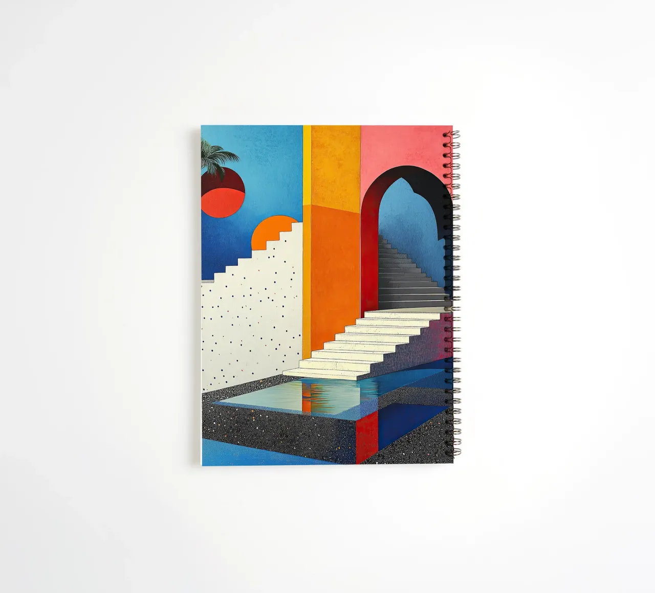 Surrealism Architecture Design Geometry spiral notebook by Nikis Art Studio