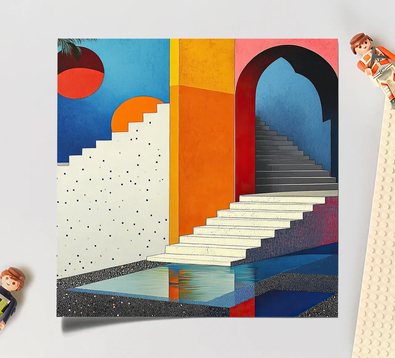 Surrealism Architecture Design Geometry sticker sheet by Nikis Art Studio