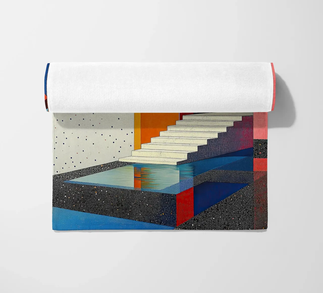 Surrealism Architecture Design Geometry beach towel by Nikis Art Studio