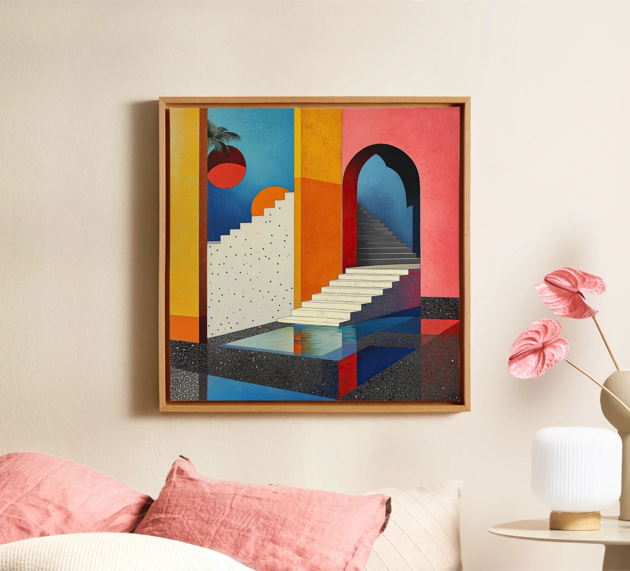 Surrealism Architecture Design Geometry canvas by Nikis Art Studio