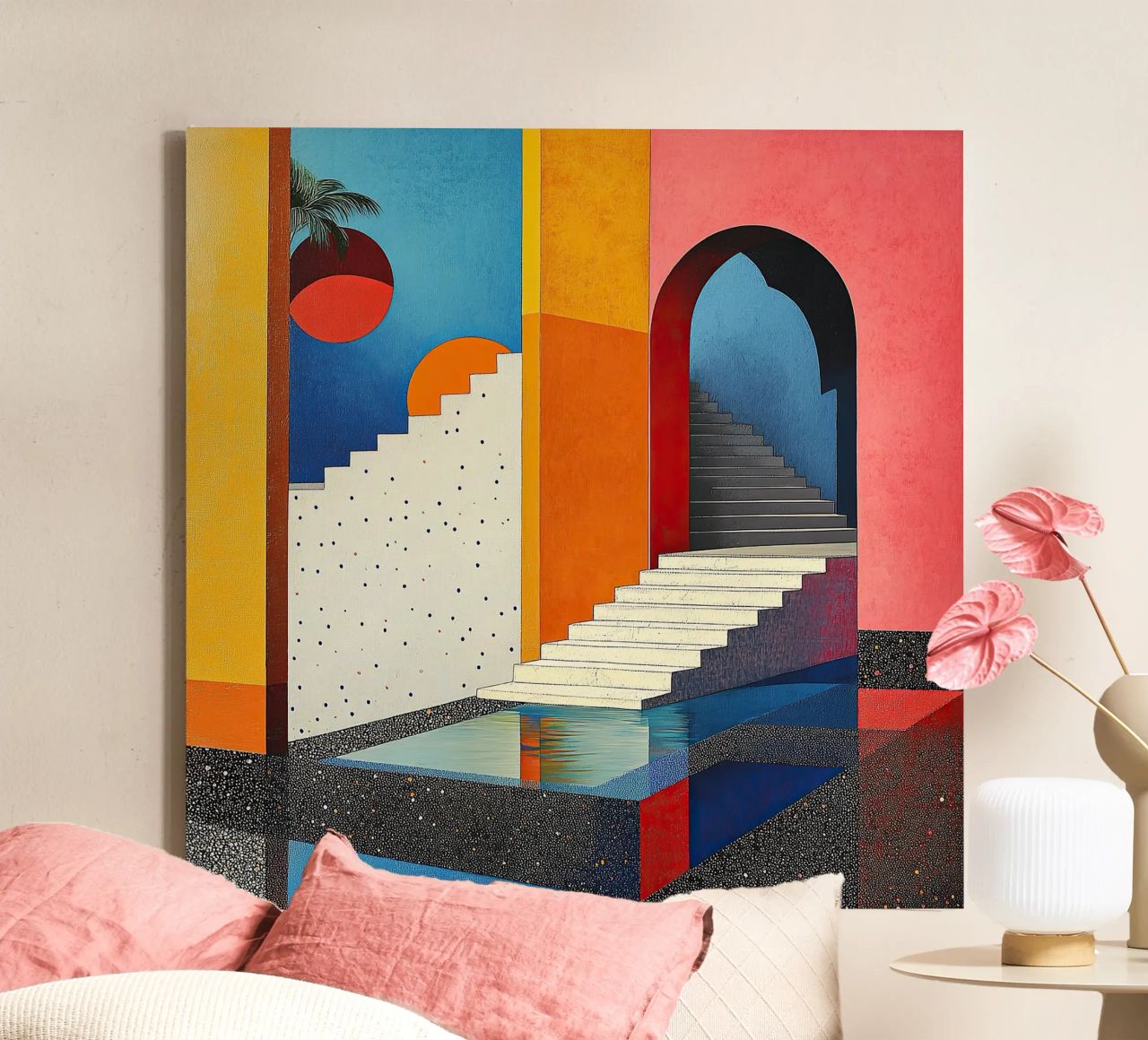 Surrealism Architecture Design Geometry canvas by Nikis Art Studio