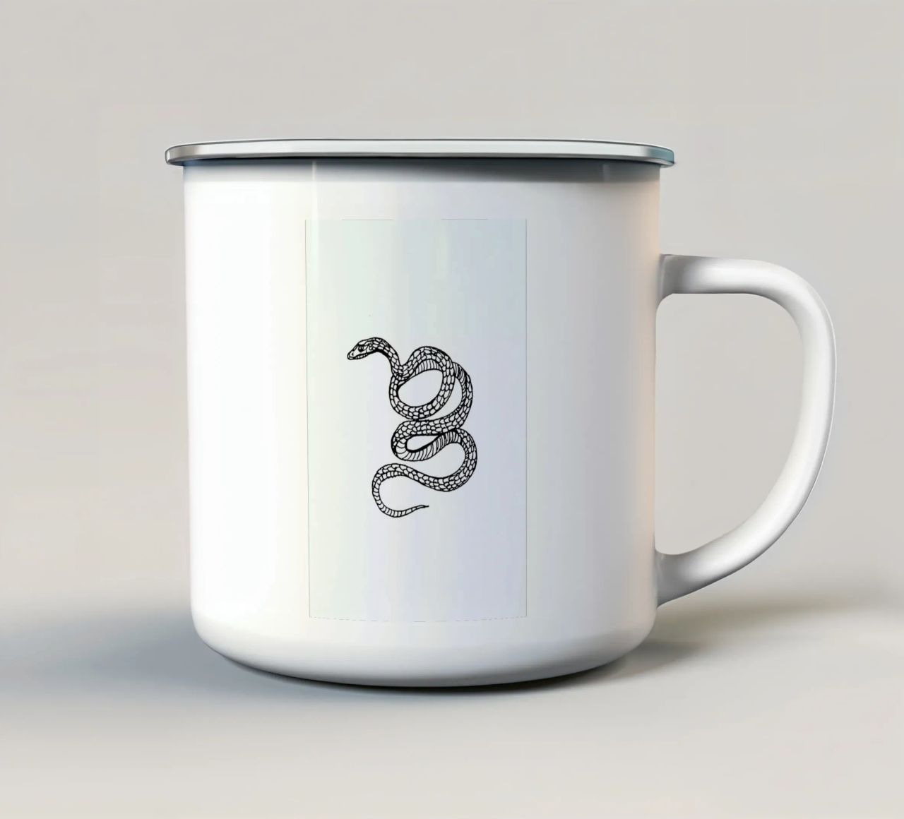 Snake White tazza in smalto da Daniela Roessler