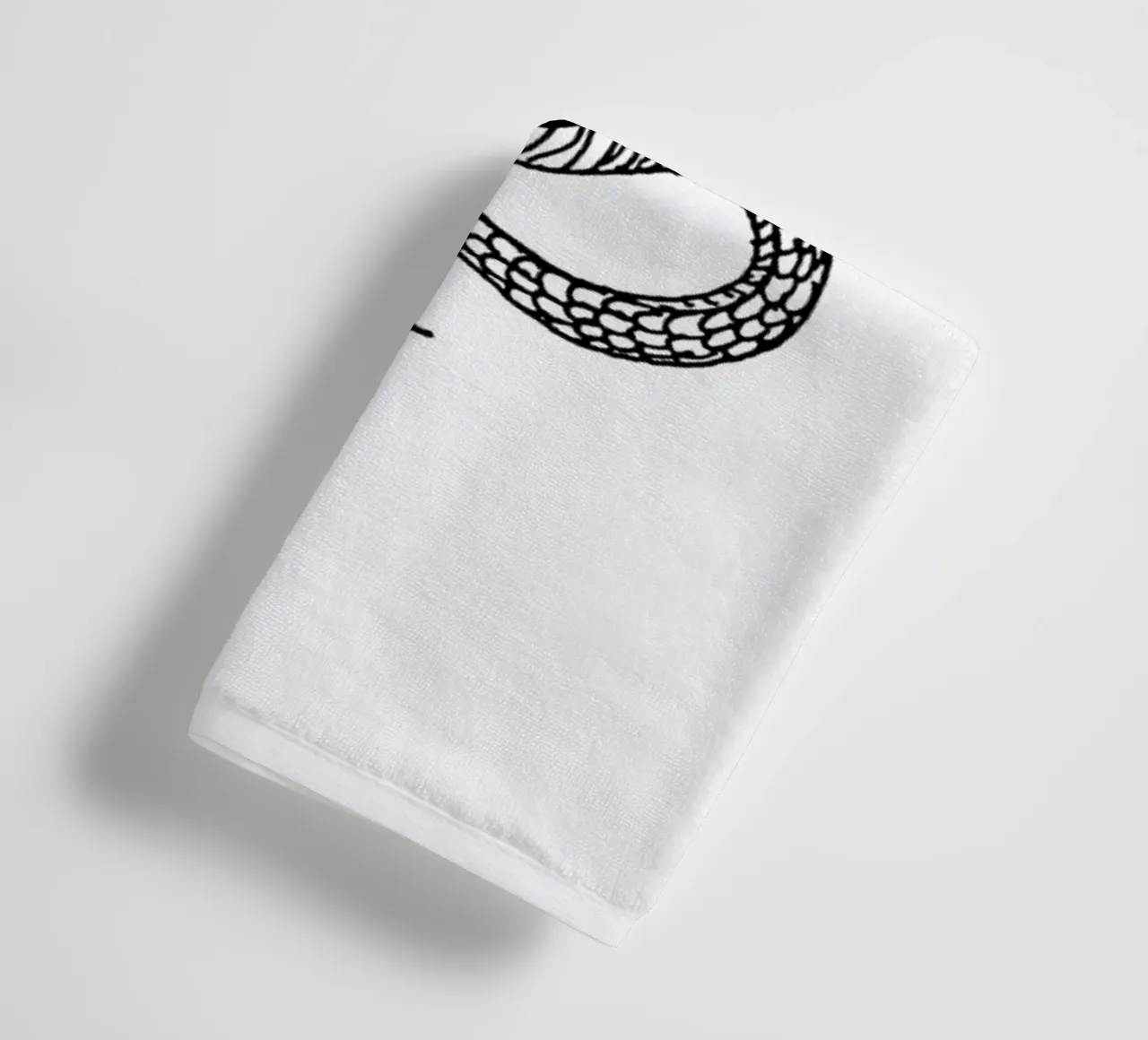 Snake White towel by Daniela Roessler