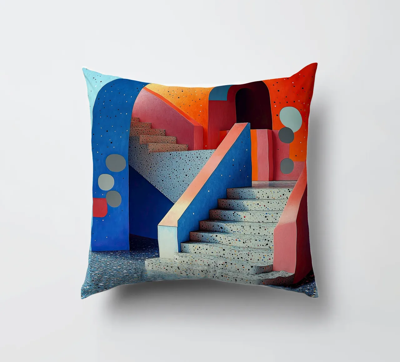 Surrealism Architecture Design Geometry decorative cushion by Nikis Art Studio