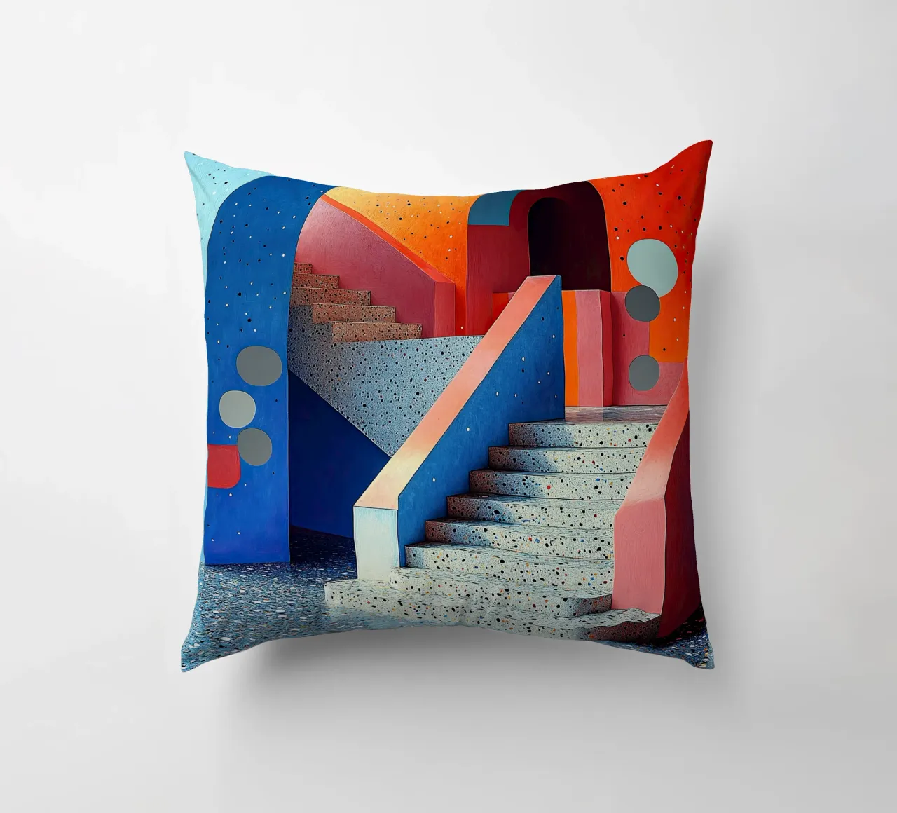 Surrealism Architecture Design Geometry decorative cushion by Nikis Art Studio
