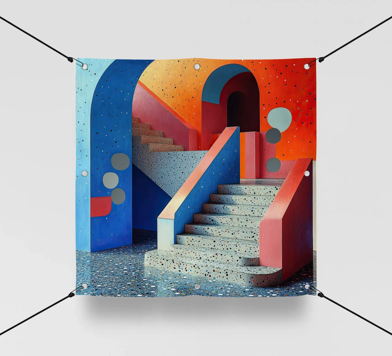Surrealism Architecture Design Geometry pvc cover by Nikis Art Studio