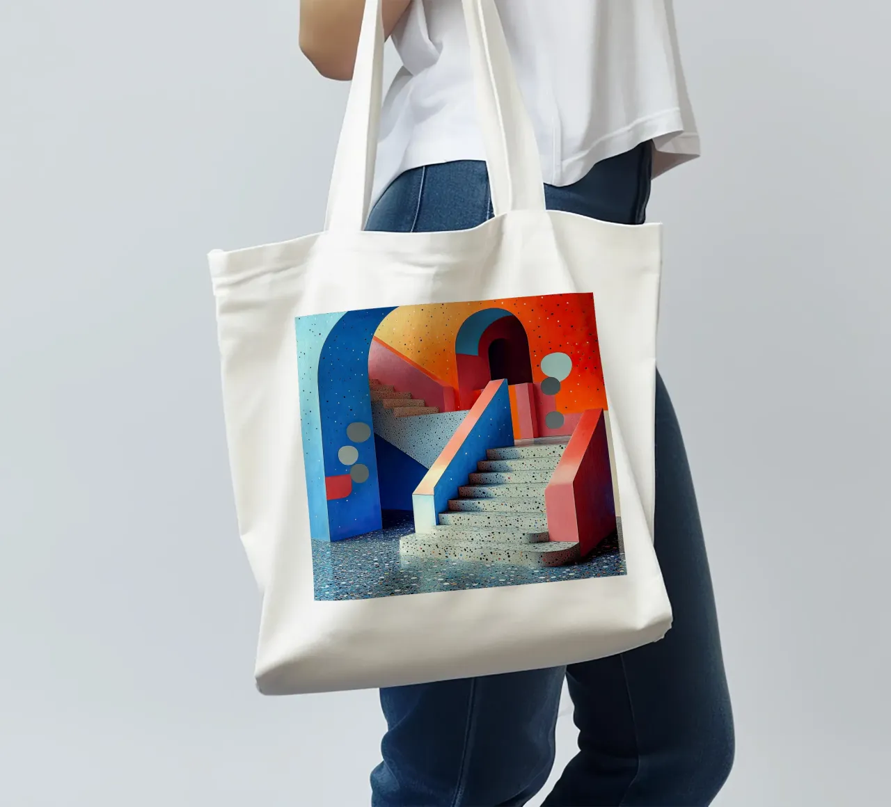 Surrealism Architecture Design Geometry tote bag by Nikis Art Studio