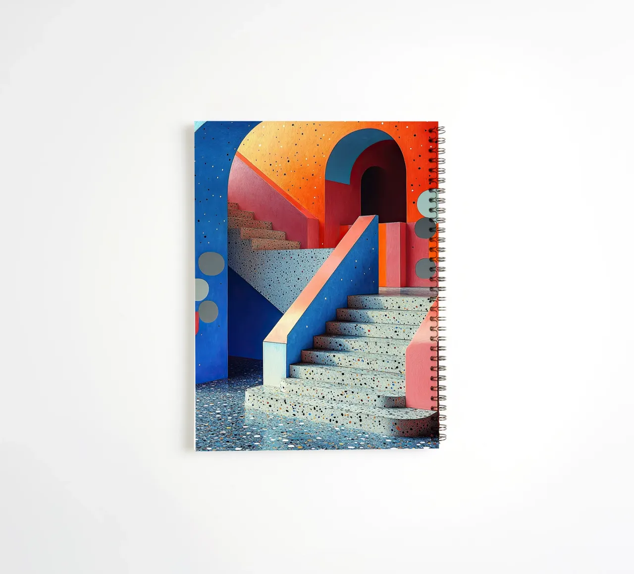 Surrealism Architecture Design Geometry spiral notebook by Nikis Art Studio