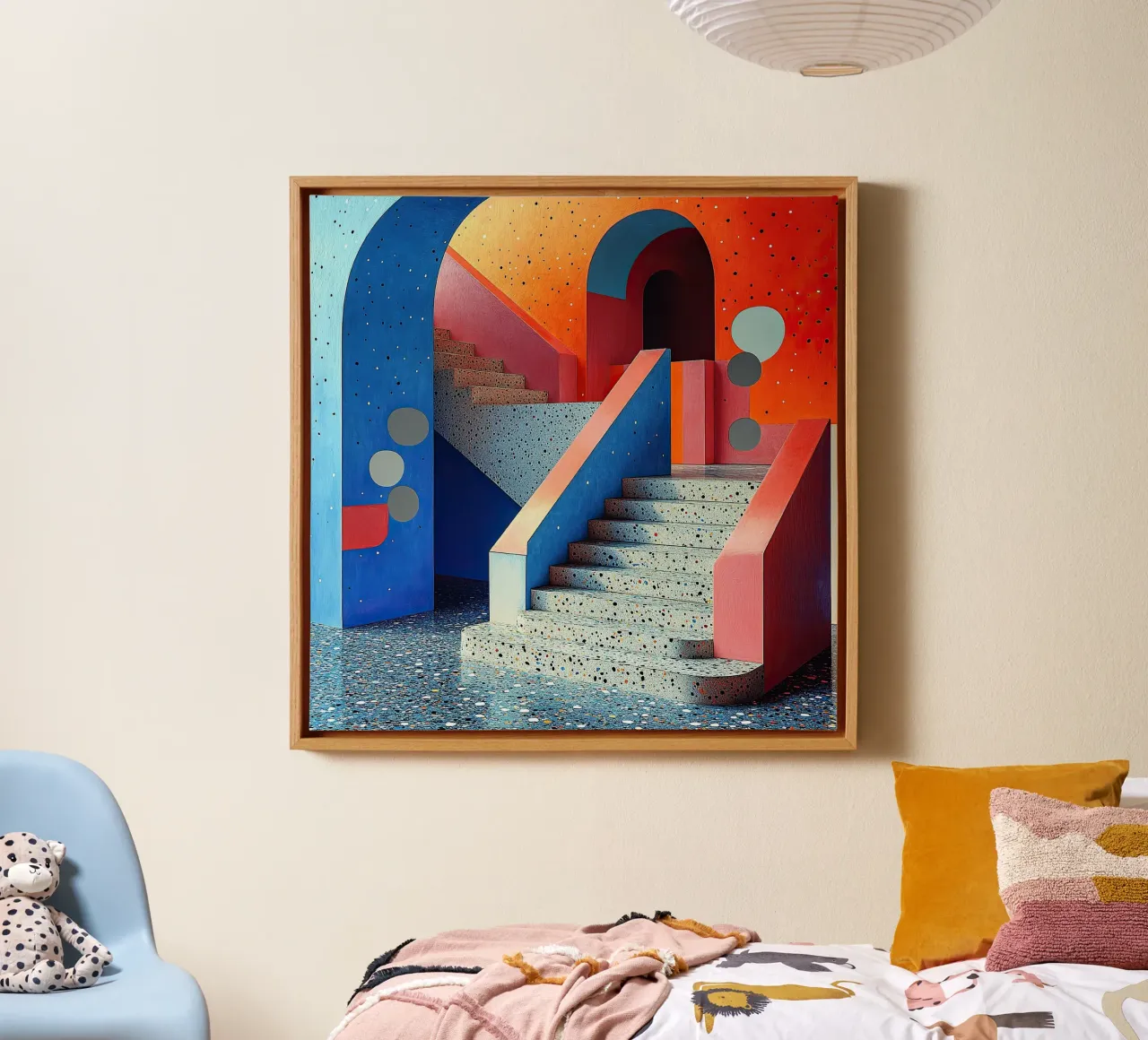 Surrealismus Architektur Design Geometrie Leinwand von Nikis Art Studio