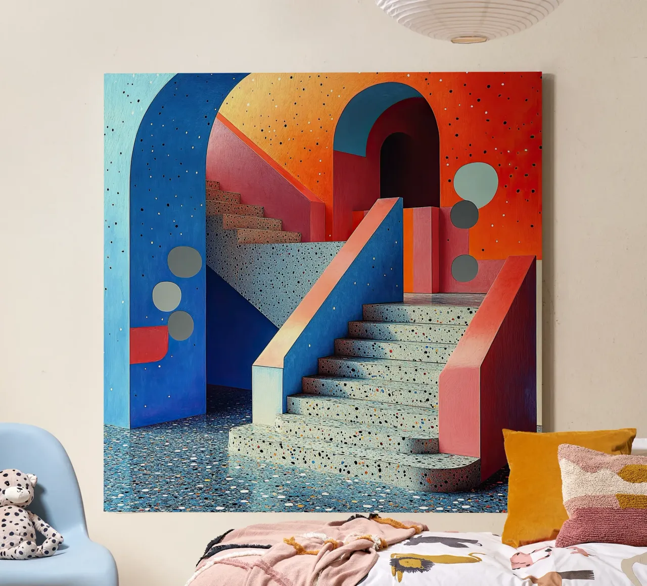 Surrealismus Architektur Design Geometrie Leinwand von Nikis Art Studio