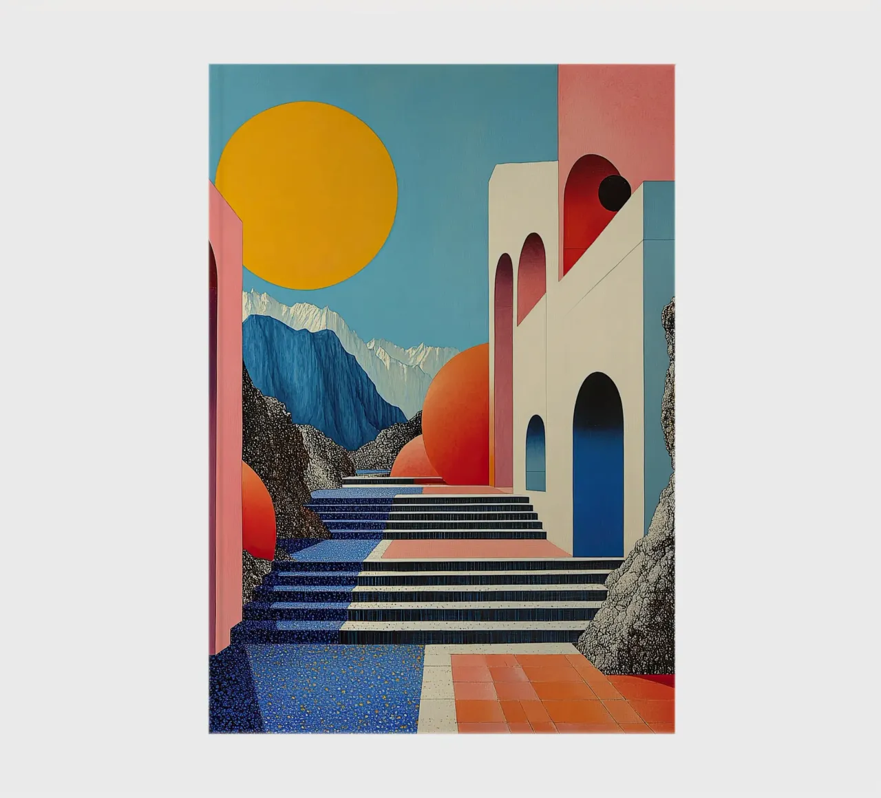 Surrealism Architecture Design Geometry notebook by Nikis Art Studio