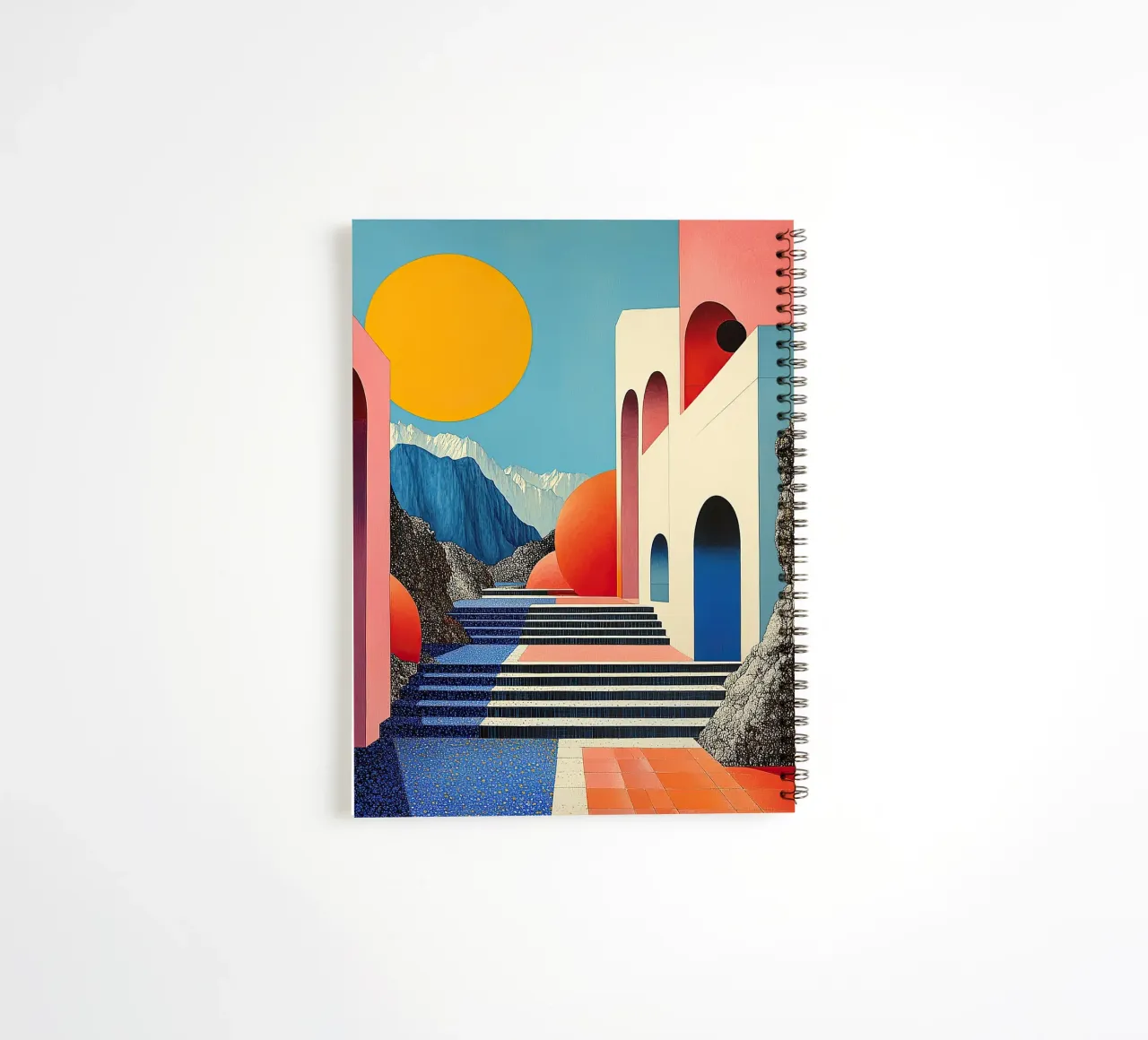 Surrealism Architecture Design Geometry spiral notebook by Nikis Art Studio