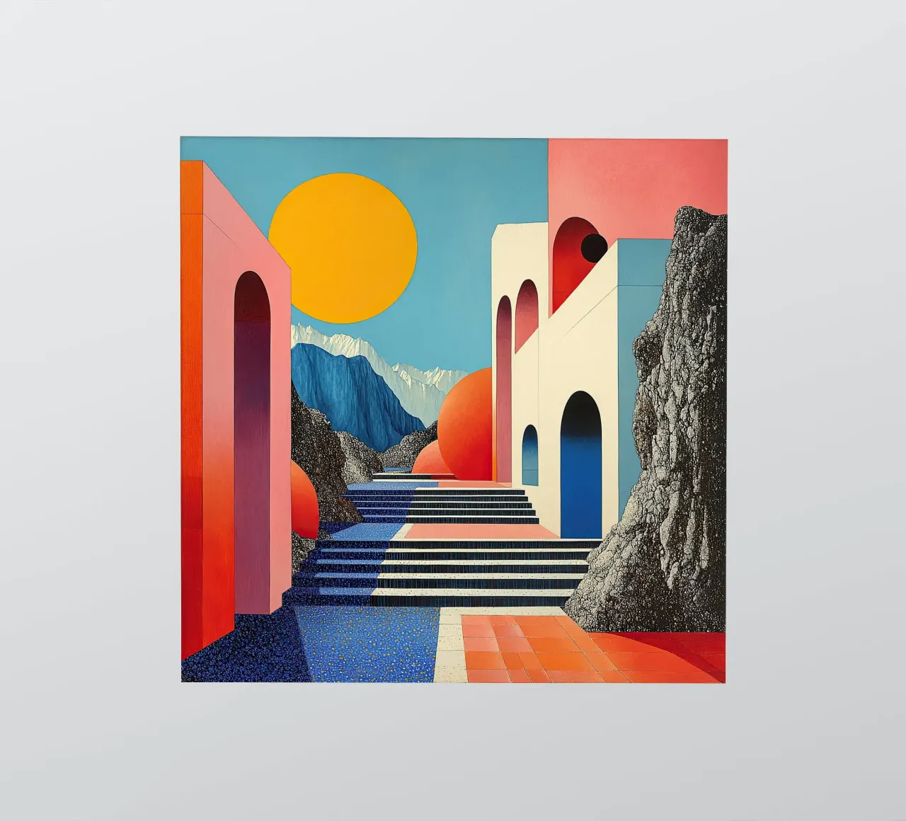Surrealism Architecture Design Geometry sticker by Nikis Art Studio
