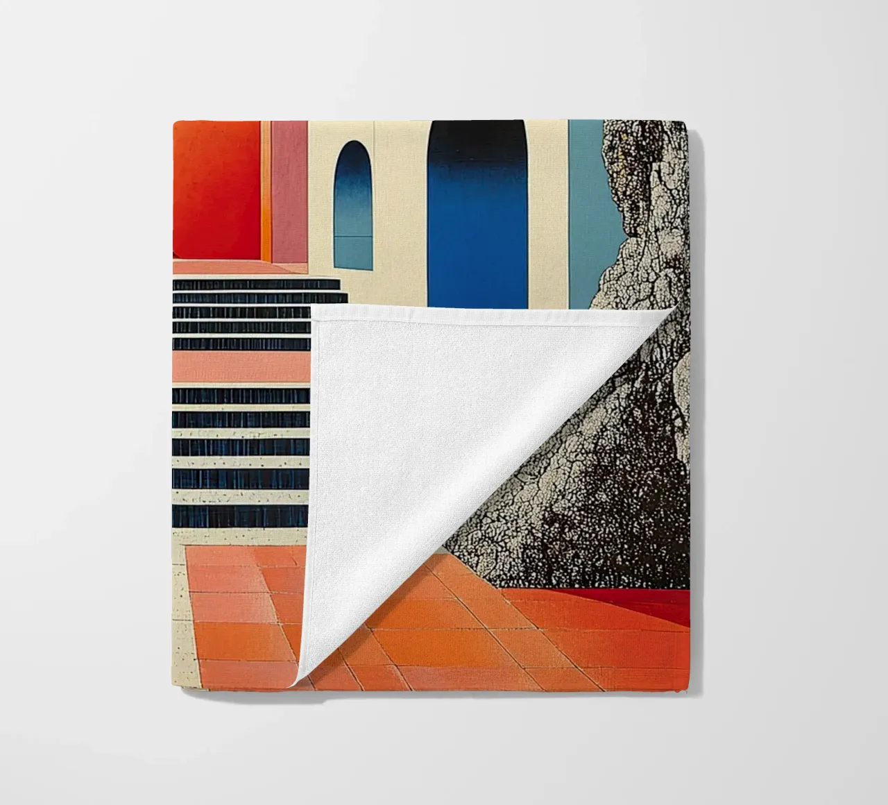 Surrealism Architecture Design Geometry beach towel by Nikis Art Studio