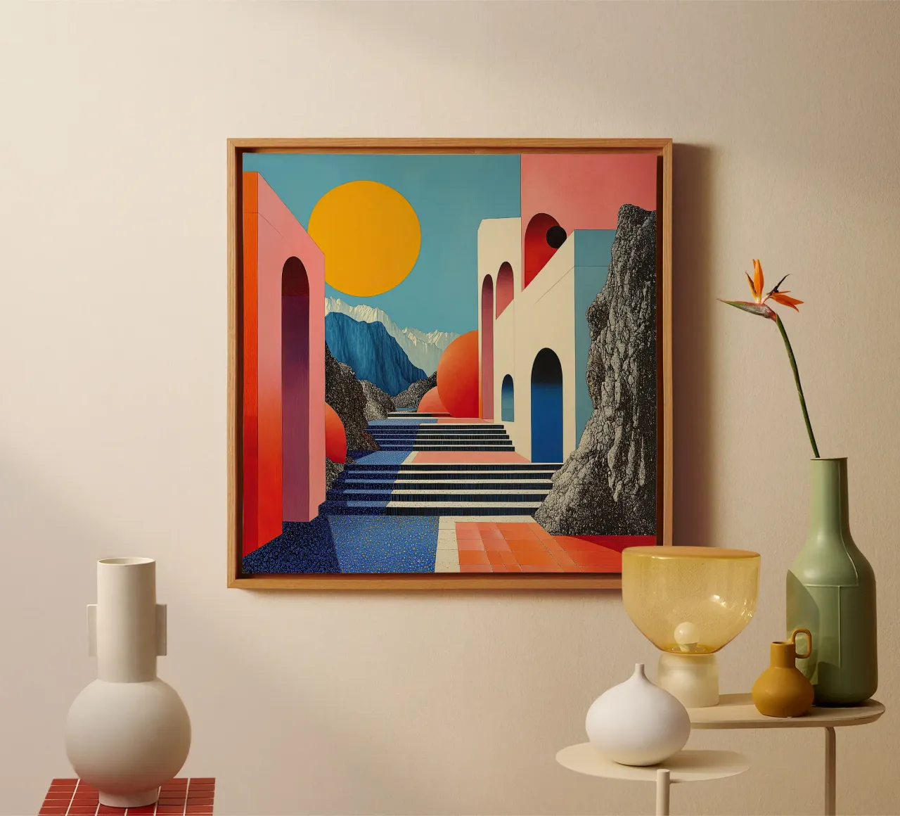 Surrealism Architecture Design Geometry canvas by Nikis Art Studio